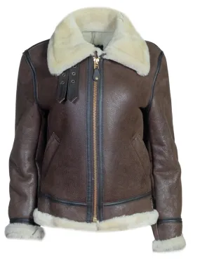 Schott - Sheepskin B-3 Bomber Jacket - Brown