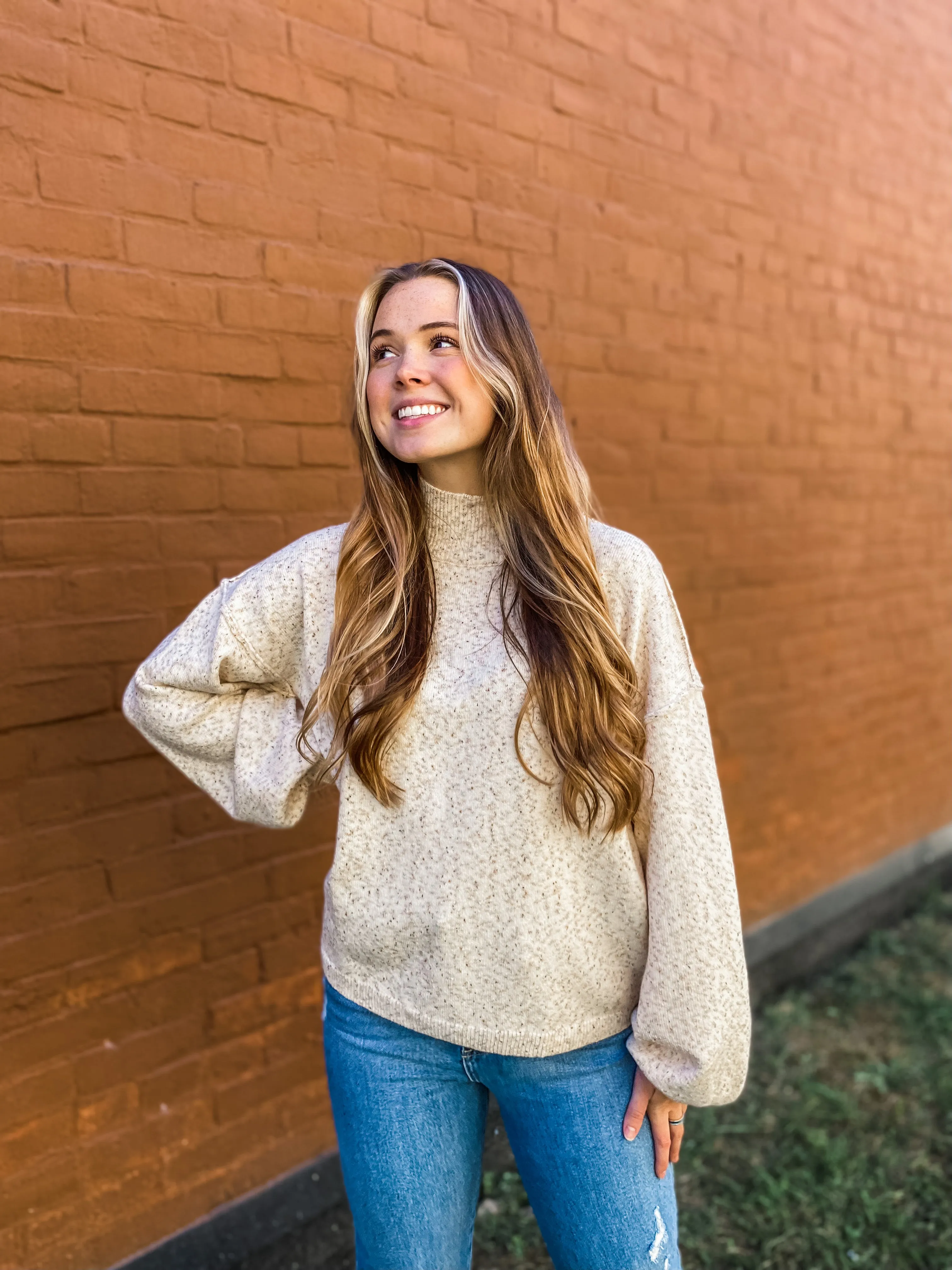 Simple Days Mock Neck Sweater