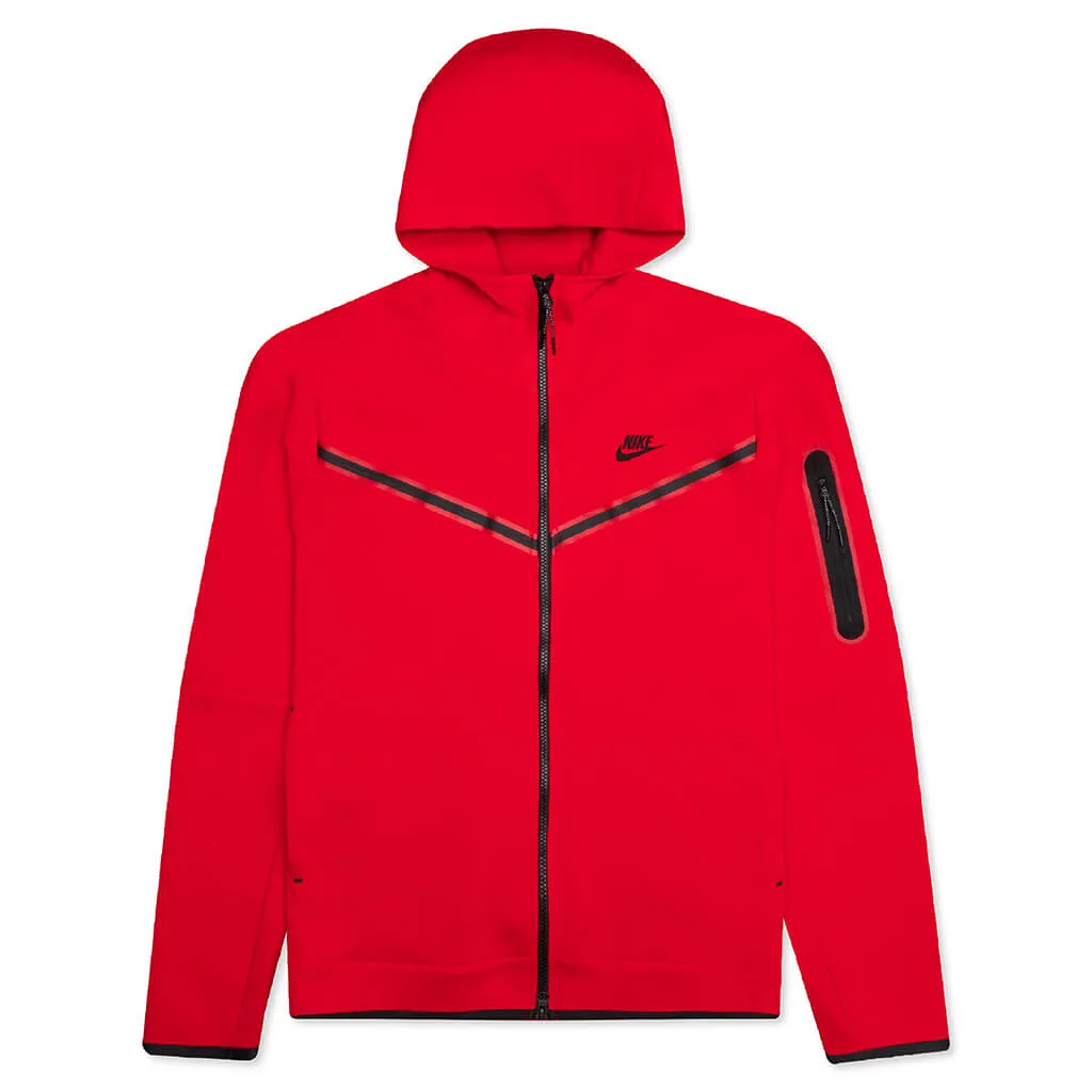 Sportswear Tech Fleece Full Zip Up Hoodie - University Red