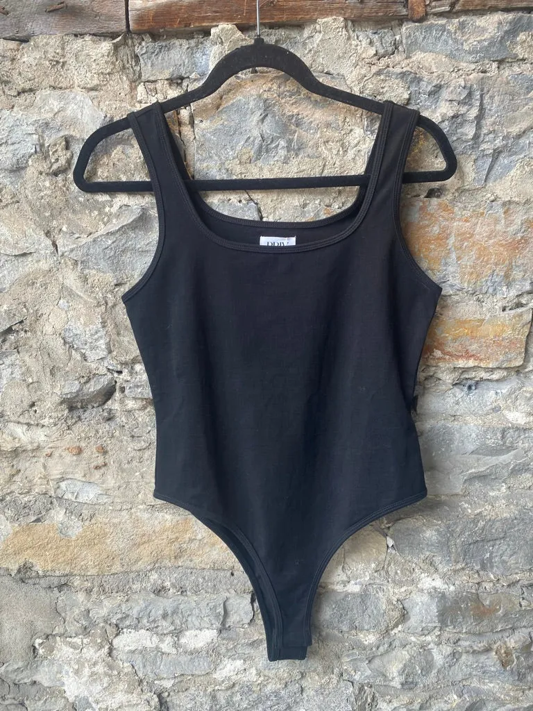 Square Neck Bodysuit - Black