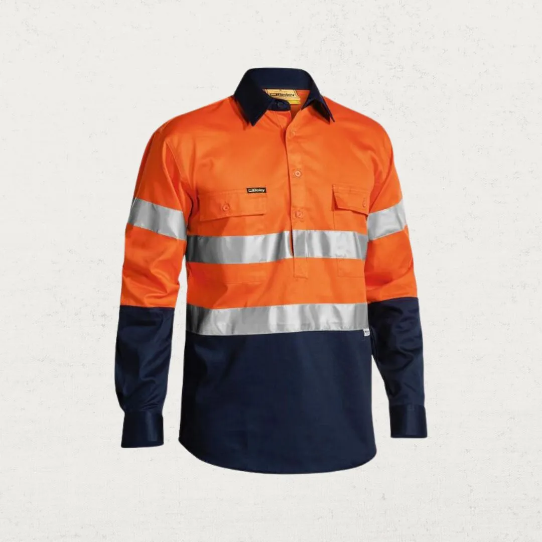 Taped Hi Vis Closed Front Drill Shirt