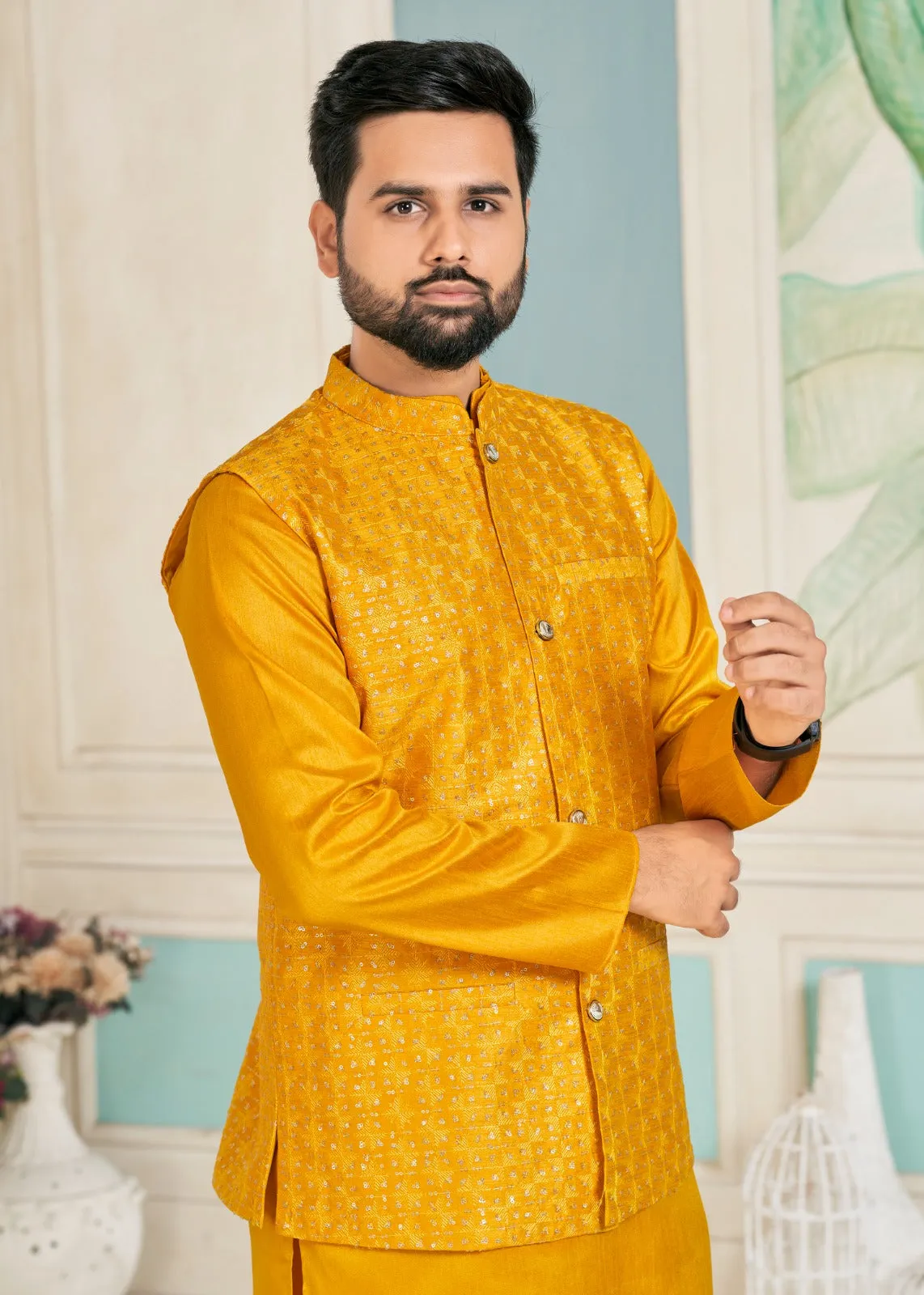 Traditional Mens Kurta Pant Jacket