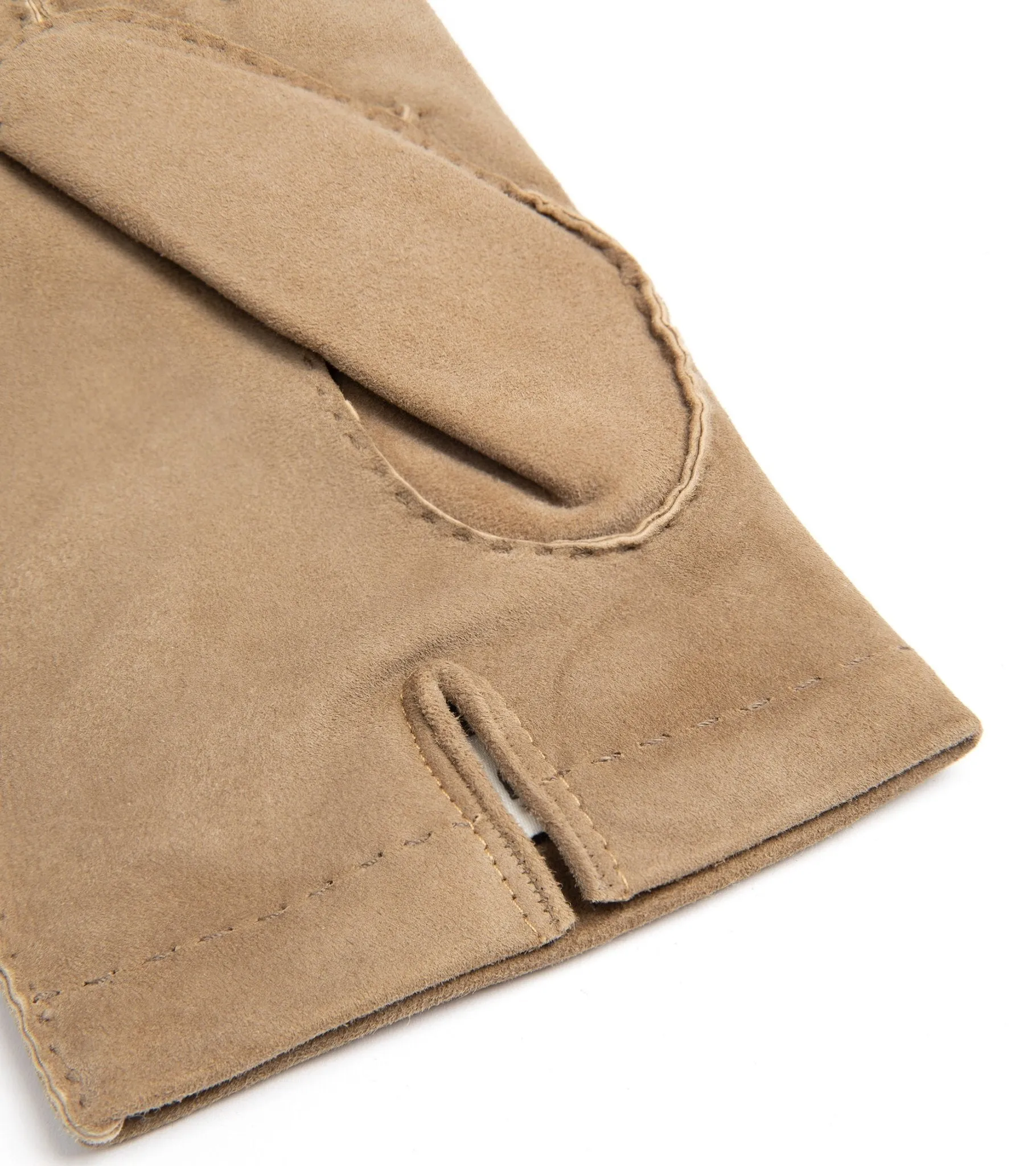 Trunk Cashmere Lined Suede Gloves: Taupe