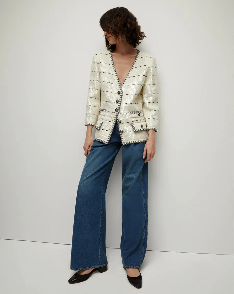 Veronica Beard - Ceriani Knit Jacket - Off White/Navy