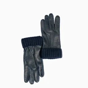 Victor 100% Soft Deer and Interior in Cashmere Gloves (dark blue and blue)